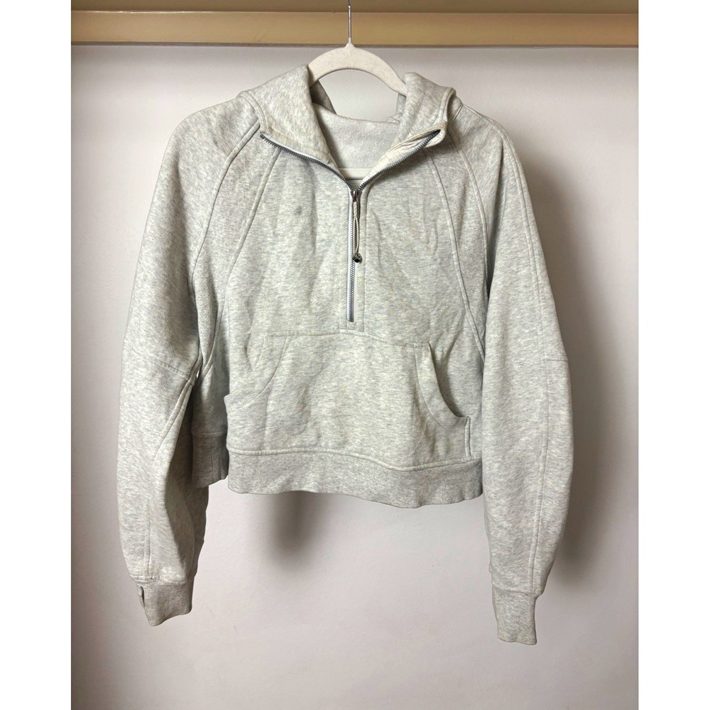Lululemon Scuba Oversized 1/2 Zip Hoodie Heathered Gray XS/S LW3DVBS-084